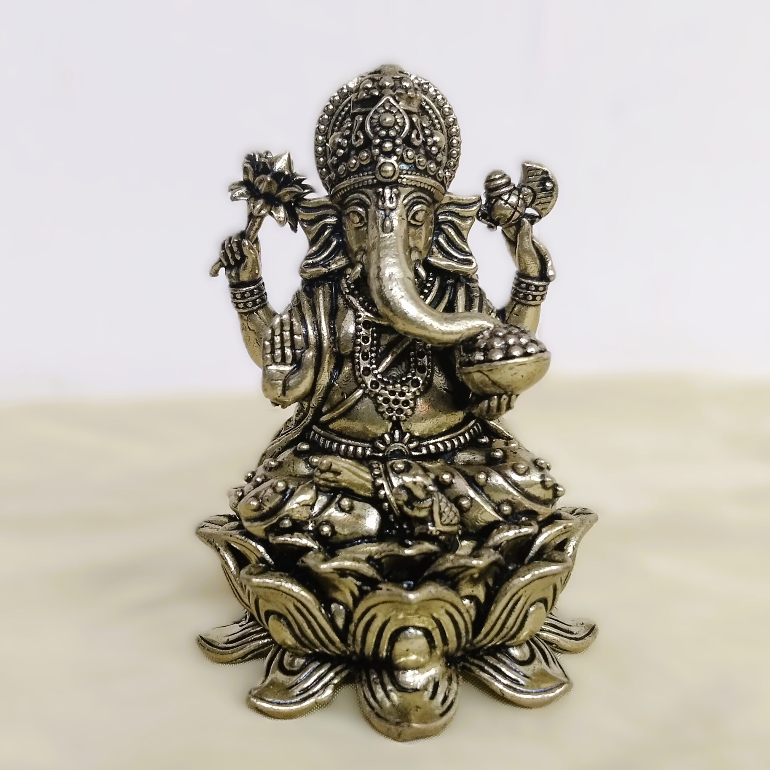 Antique Brass Lord Ganesha Idol – 3.15 inch handcrafted statue