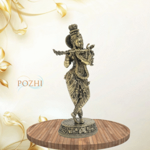 Handcrafted Antique Brass Lord Krishna Idol for Home Décor and Puja – Premium 3 inch Statue