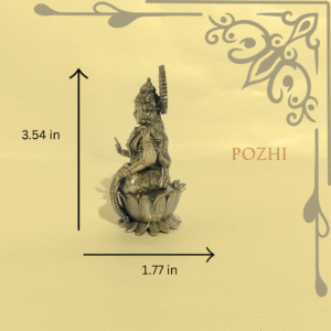 Side view of Antique Finished Lakshmi Idol – 155 grams Brass Statue