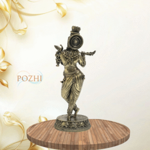 Handcrafted Antique Brass Lord Krishna Idol for Home Décor and Puja – Premium 3 inch Statue