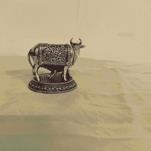 Back view of Antique Finished Brass Cow Idol – Handcrafted statue