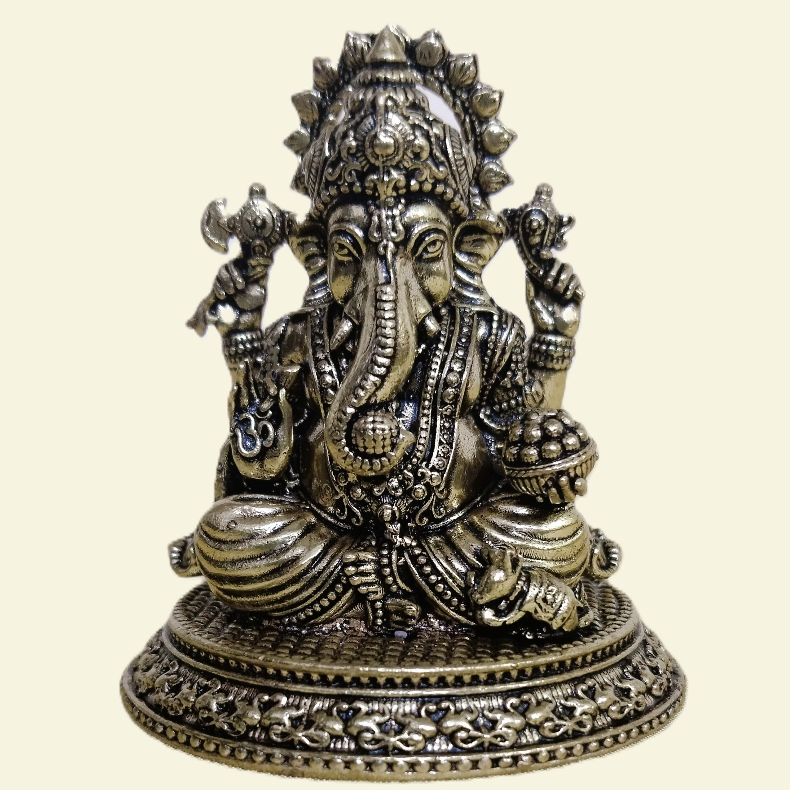 Antique Finished Brass Lord Ganesha Idol – 2.5 Inch
