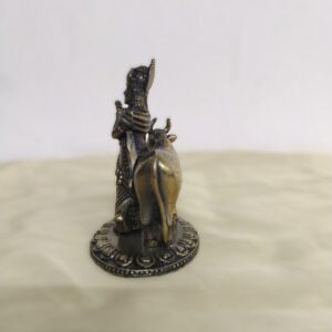 Side view of Lord Krishna with Cow Brass Statue – 3 inch