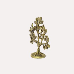 Close-up of classic brass Karpaga Virutcham Tree – detailing