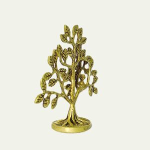 Side view of classic brass Karpaga Virutcham Tree – 5.5 inch