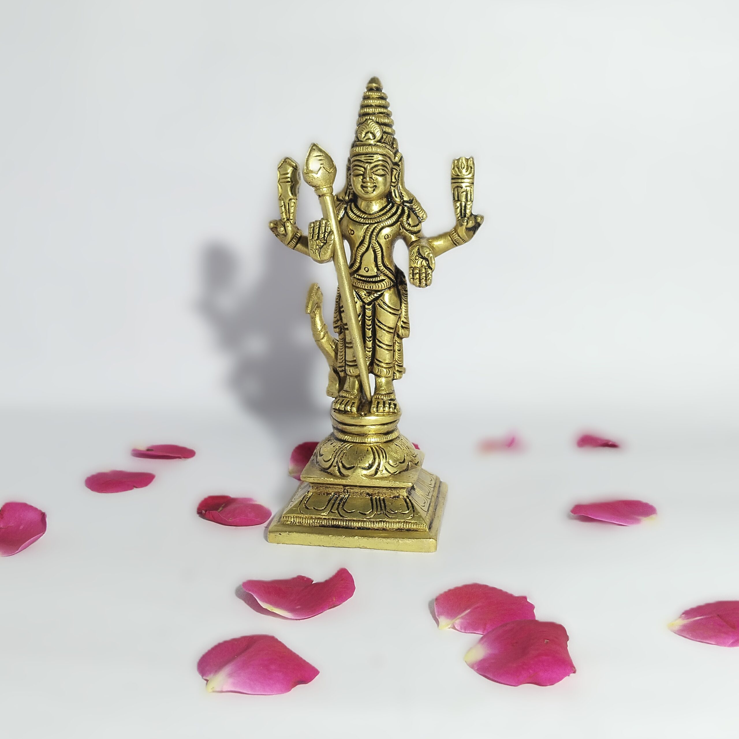 Classic Brass Lord Murugan Idol – 6.2 Inch