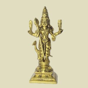 Close-up of Classic Brass Murugan Idol – detailing