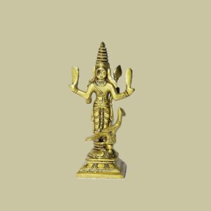 Back view of Classic Brass Lord Murugan Idol – 6.2 Inch