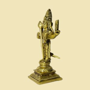 Side view of Classic Brass Murugan Idol – 6.2 Inch