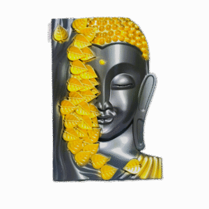 Close-up of Black Gold Buddha Wall Hanging Details – POZHI Decor