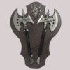 Double axe wall hanging on wooden plaque royal warrior decor by POZHI Decor