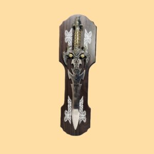 Royal decorative sword wall hanging on wooden plaque for home decor by POZHI Decor