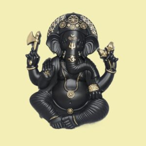 Black and Gold Lord Ganesha Wall Hanging for Home Decor – POZHI Decor